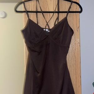 formal mocha dress